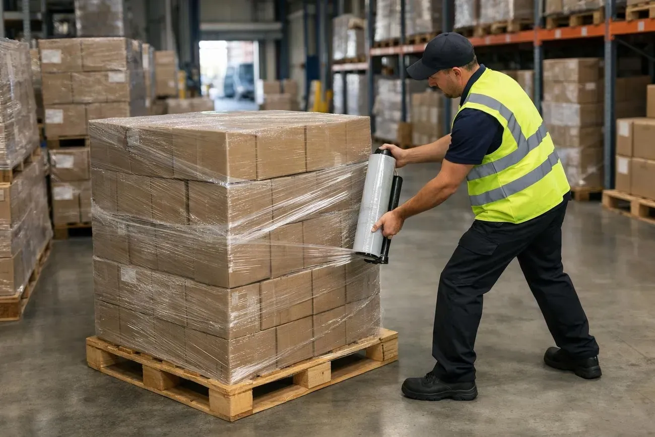 Paletizado de cajas con stretch film